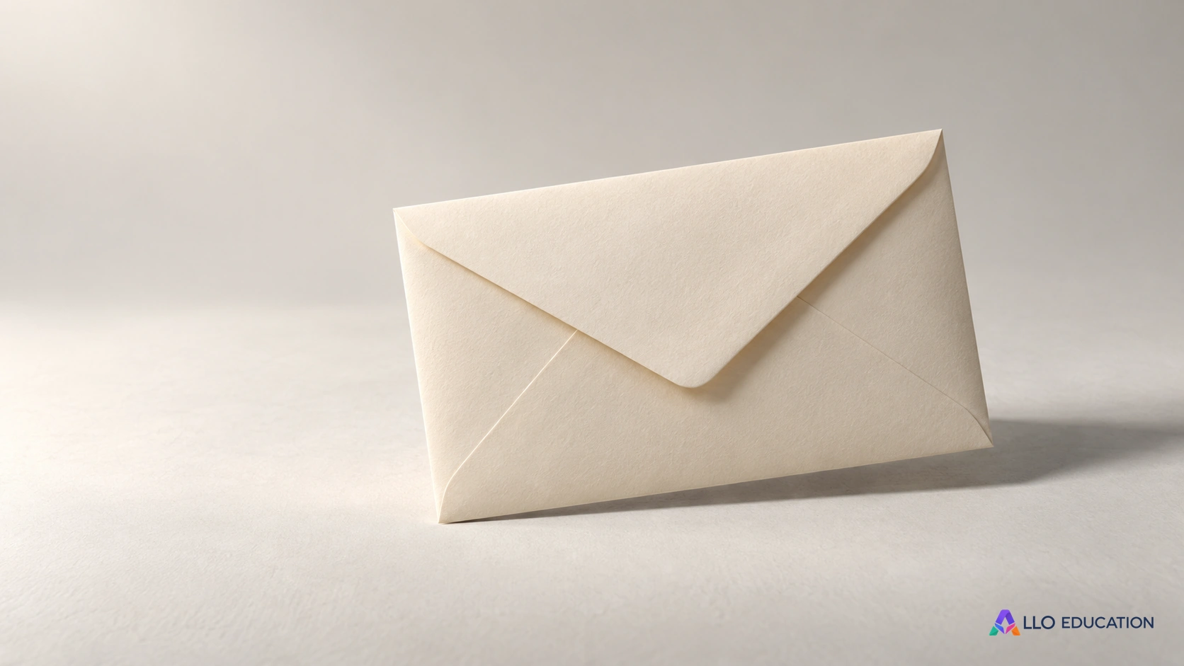 Une enveloppe vierge entière sur un fond clair.